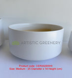 Medium - CER0029WHI White Round Ceramic Planter - 3 Sizes | ARTISTIC GREENERY