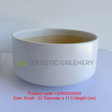 Small - CER0029WHI White Round Ceramic Planter - 3 Sizes | ARTISTIC GREENERY