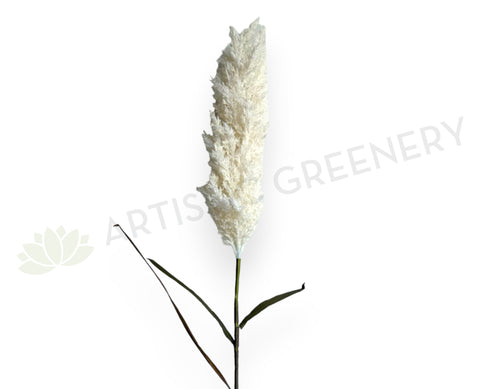 DS0061 White Synthetic Pampas Grass Stem 110cm | ARTISTIC GREENERY