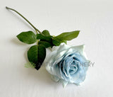 F-SP0107L Real Touch Quality Single Stem Light Blue Latex Rose 44cm | ARTISTIC GREENERY 