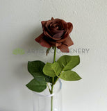 F-SP0107 Latex Single Rose Stem 42cm Brown | ARTISTIC GREENERY 