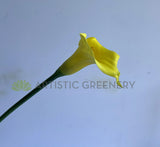 F0008 Faux Calla Lily / Arum Lily Stem 67cm Yellow | ARTISTIC GREENERY