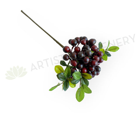 F0165 Artificial Viburnum Berry Spray 33cm Deep Red Fake red berry | ARTISTIC GREENERY