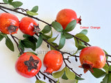 Orange - F0265 Artificial Pomegranate Fruit Spray 88cm Red / Orange | ARTISTIC GREENERY 石榴