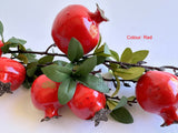 Red - F0265 Artificial Pomegranate Fruit Spray 88cm Red / Orange | ARTISTIC GREENERY 石榴