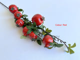 Red - F0265 Artificial Pomegranate Fruit Spray 88cm Red / Orange | ARTISTIC GREENERY 石榴