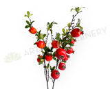 F0265 Artificial Pomegranate Fruit Spray 88cm Red / Orange | ARTISTIC GREENERY 石榴