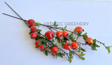 F0265 Artificial Pomegranate Fruit Spray 88cm Red / Orange | ARTISTIC GREENERY 石榴