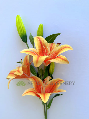 artificial orange tiger lily flowers F0303 Artificial Orange Tiger Lily 72cm Orange
