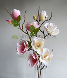 F0309S Silk Magnolia Spray (Small) 81cm Pink / White | ARTISTIC GREENERY