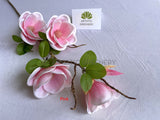 Pink - F0309S Silk Magnolia Spray (Small) 81cm Pink / White | ARTISTIC GREENERY