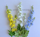 F0317-S91 Artificial Delphinium / Larkspur / Stock Flower Stem 84cm Yellow / White / Blue | ARTISTIC GREENERY