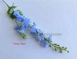 Blue - F0317-S91 Artificial Delphinium / Larkspur / Stock Flower Stem 84cm Yellow / White / Blue | ARTISTIC GREENERY