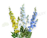 F0317-S91 Artificial Delphinium / Larkspur / Stock Flower Stem 84cm Yellow / White / Blue | ARTISTIC GREENERY