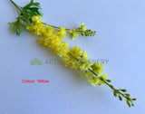 Yellow - F0317-S91 Artificial Delphinium / Larkspur / Stock Flower Stem 84cm Yellow / White / Blue | ARTISTIC GREENERY
