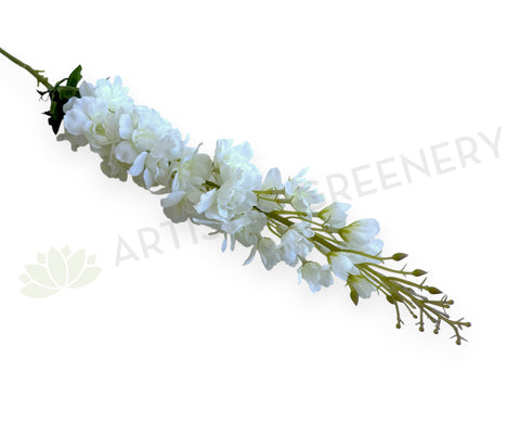 F0368-S93 Silk Delphinium / Stock Flower 104cm White | ARTISTIC GREENERY 飞燕草