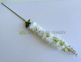 F0368-S93 Silk Delphinium / Stock Flower 104cm White | ARTISTIC GREENERY