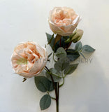 F0378 Artificial Rustic David Austin Rose Spray 56cm Blush | ARTISTIC GREENERY