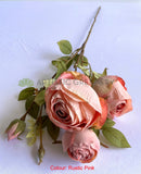 F0379 Artificial Rustic Cabbage Rose Spray 64cm Available in 4 Colours | ARTISTIC GREENERY
