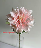 Light Pink - F0387 Artificial Dahlia Single Stem 64cm Light Pink / White / Light Purple | ARTISTIC GREENERY
