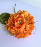 F0395 Real Touch Faux Hydrangea Stem 50cm Orange | ARTISTIC GREENERY