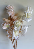 F0399N Silk Boho Style Rose Spray 69cm White / Blush | ARTISTIC GREENERY