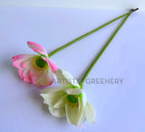 F0415S Artificial Lotus Flower (Nelumbo Nucifera) Small 84cm Pink / White | ARTISTIC GREENERY