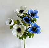 F0428 Artificial Anemone Spray 58cm Blue / White | ARTISTIC GREENERY