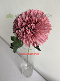 DARK PINK - F0429 Artificial Pom Pom Chrysanthemum Stem 52cm 6 Colours | ARTISTIC GREENERY