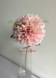 LIGHT PINK - F0429 Artificial Pom Pom Chrysanthemum Stem 52cm 6 Colours | ARTISTIC GREENERY