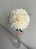 WHITE - F0429 Artificial Pom Pom Chrysanthemum Stem 52cm 6 Colours | ARTISTIC GREENERY