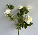 F0432 Silk Garden Rose Spray 83cm White | ARTISTIC GREENERY