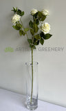 F0432 Silk Garden Rose Spray 83cm White | ARTISTIC GREENERY