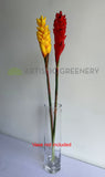 F0440 Artificial Aphelandra (Bromelia Flowers) 80cm Yellow / Red | ARTISTIC GREENERY