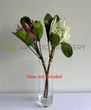 F0441 Faux King Protea Single Stem 52cmcm Dusty Red / White | ARTISTIC GREENERY