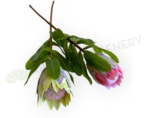 F0442 Artificial Small King Protea (Half Open) Single Stem 52cmcm Pink / Light Pink | ARTISTIC GREENERY