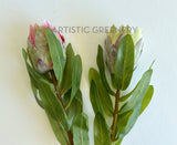 F0442 Artificial Small King Protea (Half Open) Single Stem 52cmcm Pink / Light Pink | ARTISTIC GREENERY