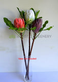 F0444 Silk King Protea / Protea Cynaroides Single Stem 65cm 3 Colours | ARTISTIC GREENERY