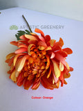 Orange - F0450 Silk Chrysanthemum Single Stem 64cm  5 colours SPECIAL | ARTISTIC GREENERY