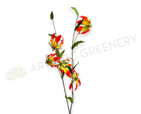F0454 Artificial Gloriosa / Fire Lilies Spray 93cm | ARTISTIC GREENERY