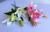 F0455 Artificial Lily Spray 79cm White / Pink | ARTISTIC GREENERY