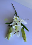 F0455 Artificial Lily Spray 79cm White / Pink | ARTISTIC GREENERY