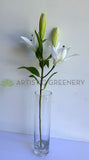 F0455 Artificial Lily Spray 79cm White / Pink | ARTISTIC GREENERY