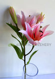 F0455 Artificial Lily Spray 79cm White / Pink | ARTISTIC GREENERY