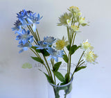 F0456 Artificial Astrantia / Blushing Bride Spray 61cm Light Blue / Light Green | ARTISTIC GREENERY