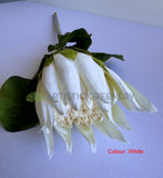White - F0457 Artificial Queen Protea Stem 67cm 4 colours | ARTISTIC GREENERY 