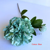 Teal Blue - F0459 Artificial Rustic Peony Spray 58cm | ARTISTIC GREENERY 