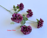 Plum - Orange - F0480 Camellia / Garden Rose Spray 81cm 5 Colour (SPECIAL) | ARTISTIC GREENERY