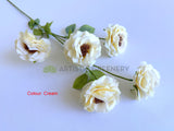Cream - Orange - F0480 Camellia / Garden Rose Spray 81cm 5 Colour (SPECIAL) | ARTISTIC GREENERY