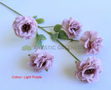 Light Purple - Orange - F0480 Camellia / Garden Rose Spray 81cm 5 Colour (SPECIAL) | ARTISTIC GREENERY